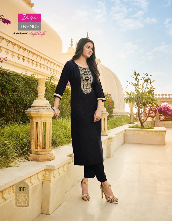 Mintra Vol 1 By Diya Trends Fancy rayon  Kurti With Pant Collection